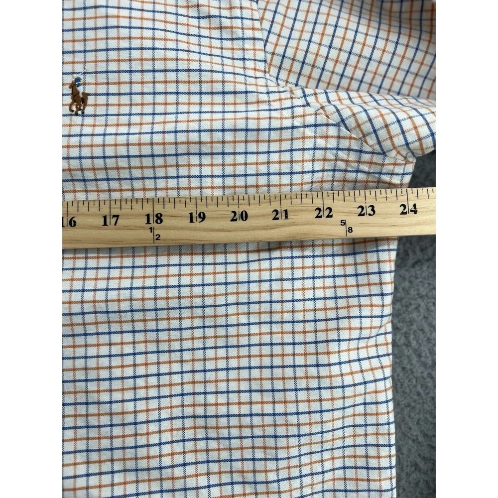 Polo Ralph‎ Lauren Shirt Mens 16.5 Classic Fit Tattersall Check Flesh Pony